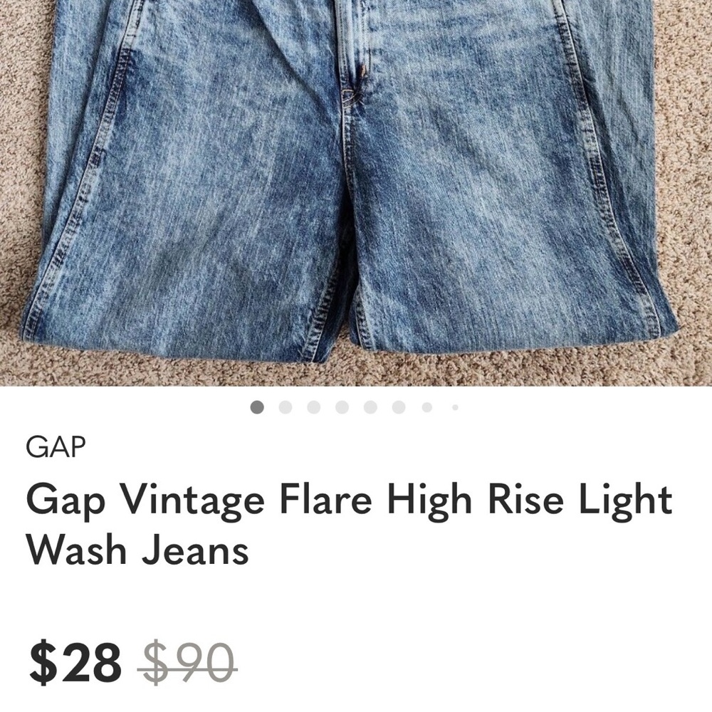Gap Vintage Flare High Rise Light Wash Jeans